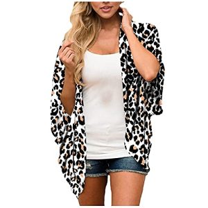 YJLX Dames kimono cardigan zomer cover up bikini blouse boho strandvest vleermuismouwen chiffon gebreide jas…