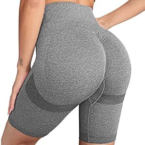 TOMEEK Naadloze Yoga Shorts voor Vrouwen Scrunch Fietsen Shorts Hoge Taille Butt Lifting Korte Legging Gym Running Push…