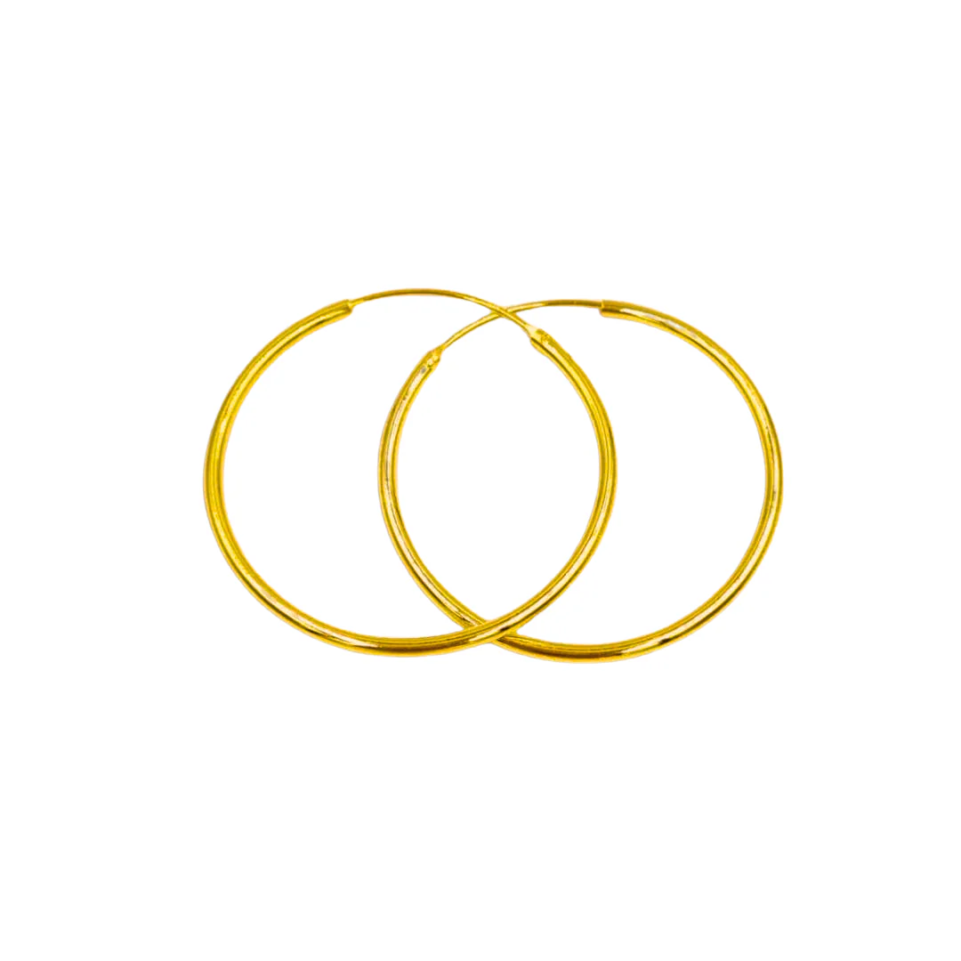 Gold plated zilveren hoop oorbellen – Essential – 40 & 50mm