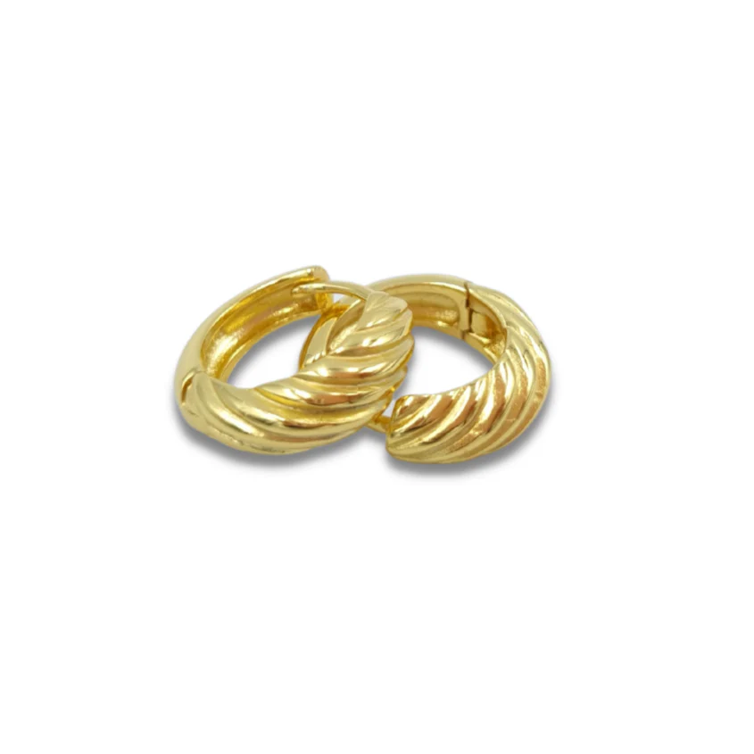 14mm Gold plated zilveren croissant oorbellen - Afbeelding 2