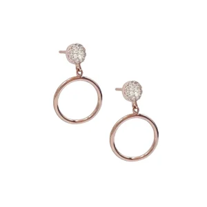 Rosé gold plated zilveren oorbellen met steentjes Julia