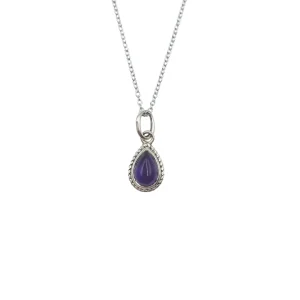 Zilveren Ketting Paarse Edelsteen - Hanger Amethist