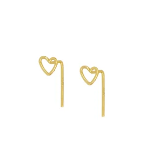 6mm Gold plated zilveren oorknopjes hartje
