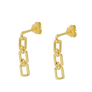 20mm Gold plated zilveren schakel oorbellen - Little Chain